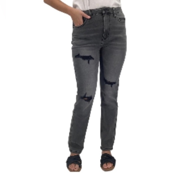 Free People Sandrine Rose High Waisted Destroyed Rain Skinny Jeans - NWT - Picture 1 of 12